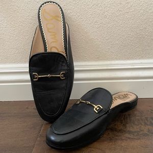 Sam Edelman Black Leather Bit Mules
